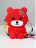 Kids POP-IT Teddy Bear Silicon  Crossbody Purse w/Zipper Closure